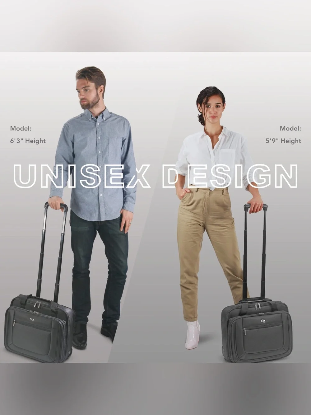 Solo Classic Collection Walker Leather Rolling Laptop Travel Wheeled Briefcase